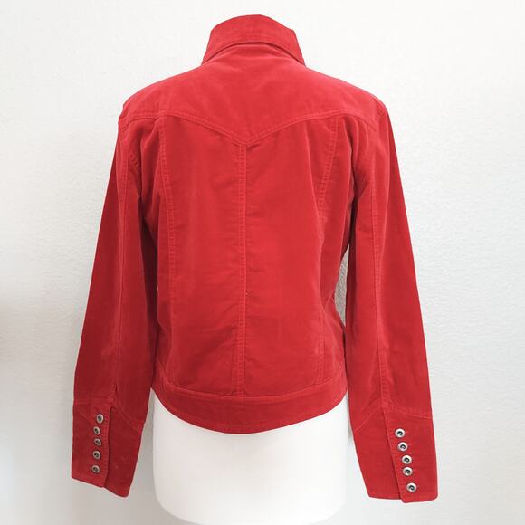 Newport News Red Ruched Zip Jacket Size L - Picture 7 of 12